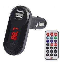 Car FM Transmitter T26 με LCD οθόνη, USB, SD, μαύρο