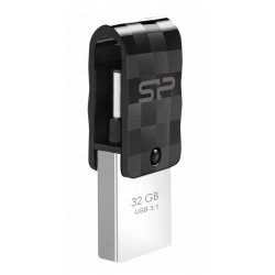 SILICON POWER Dual USB Flash Drive C31, USB 3.2 & USB-C, 32GB, μαύρο