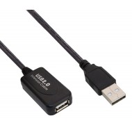 POWERTECH καλώδιο προέκτασης USB CAB-U056, ενισχυτής, 480Mbps 25m, μαύρο