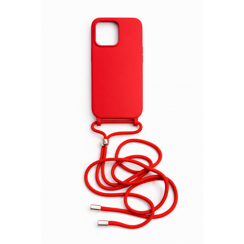 Back Cover Σιλικόνης με Λουράκι για Apple Iphone 12 Pro Max - Χρώμα: Κόκκινο Back Cover Σιλικόνης με Λουράκι για Apple Iphone 12 Pro Max - Χρώμα: Κόκκινο