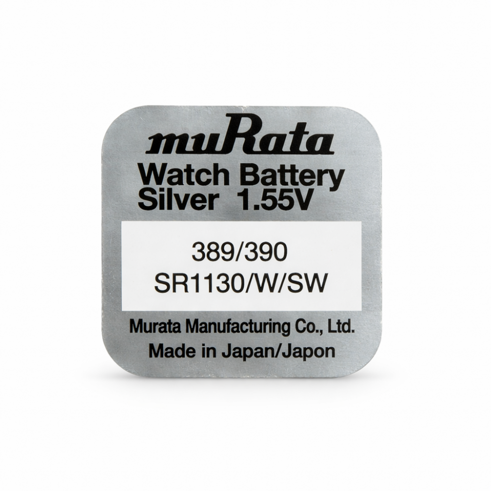 MURATA μπαταρία Silver Oxide για ρολόγια SR1130, 1.55V, No389/390, 1τμχ