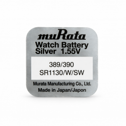MURATA μπαταρία Silver Oxide για ρολόγια SR1130, 1.55V, No389/390, 1τμχ MURATA μπαταρία Silver Oxide για ρολόγια SR1130, 1.55V, No389/390, 1τμχ