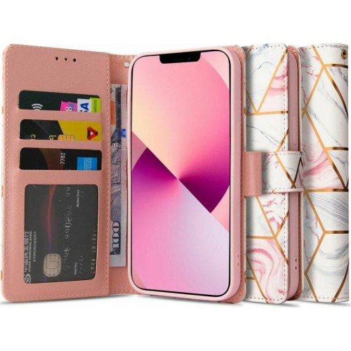 Tech-Protect Wallet Δερματίνης Marble Pink (iPhone 13 Pro)