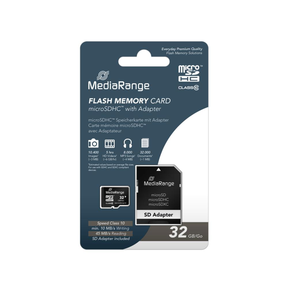 MediaRange MR959 microSDHC 32GB Class 10 A1 High Speed με αντάπτορα MediaRange MR959 microSDHC 32GB Class 10 A1 High Speed με αντάπτορα