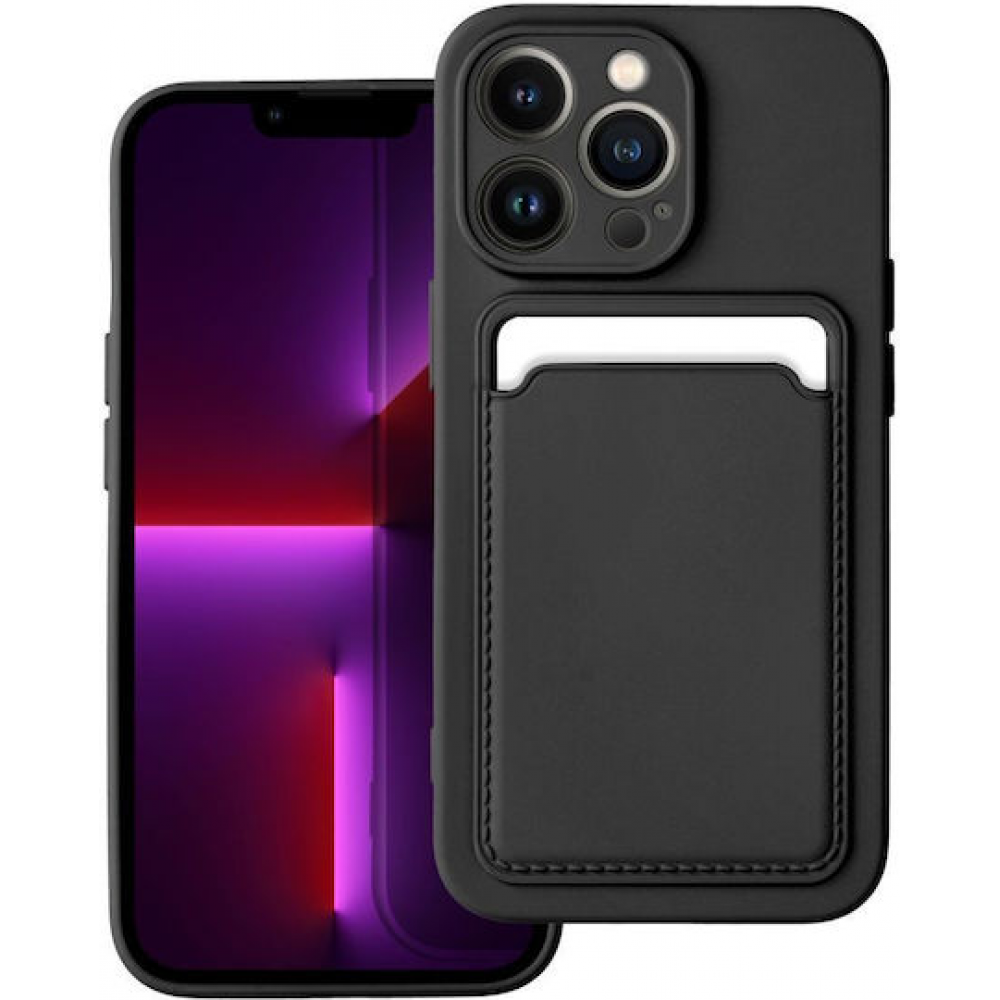 Forcell Card Back Cover Σιλικόνης με Υποδοχή για Κάρτες Μαύρο (iPhone 14 Pro) Forcell Card Back Cover Σιλικόνης με Υποδοχή για Κάρτες Μαύρο (iPhone 14 Pro)