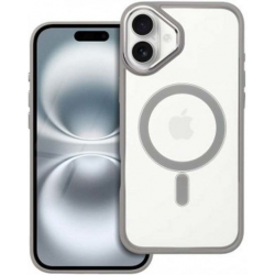 Γκρί Color Edge Mag Cover Back Cover Tempered Glass Διάφανο (iPhone 16 Plus)