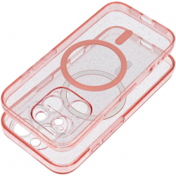 Clear Mag Cover Case Camera Protection Compatible Magsafe Pink Glitter (Iphone 16 Pro Max)