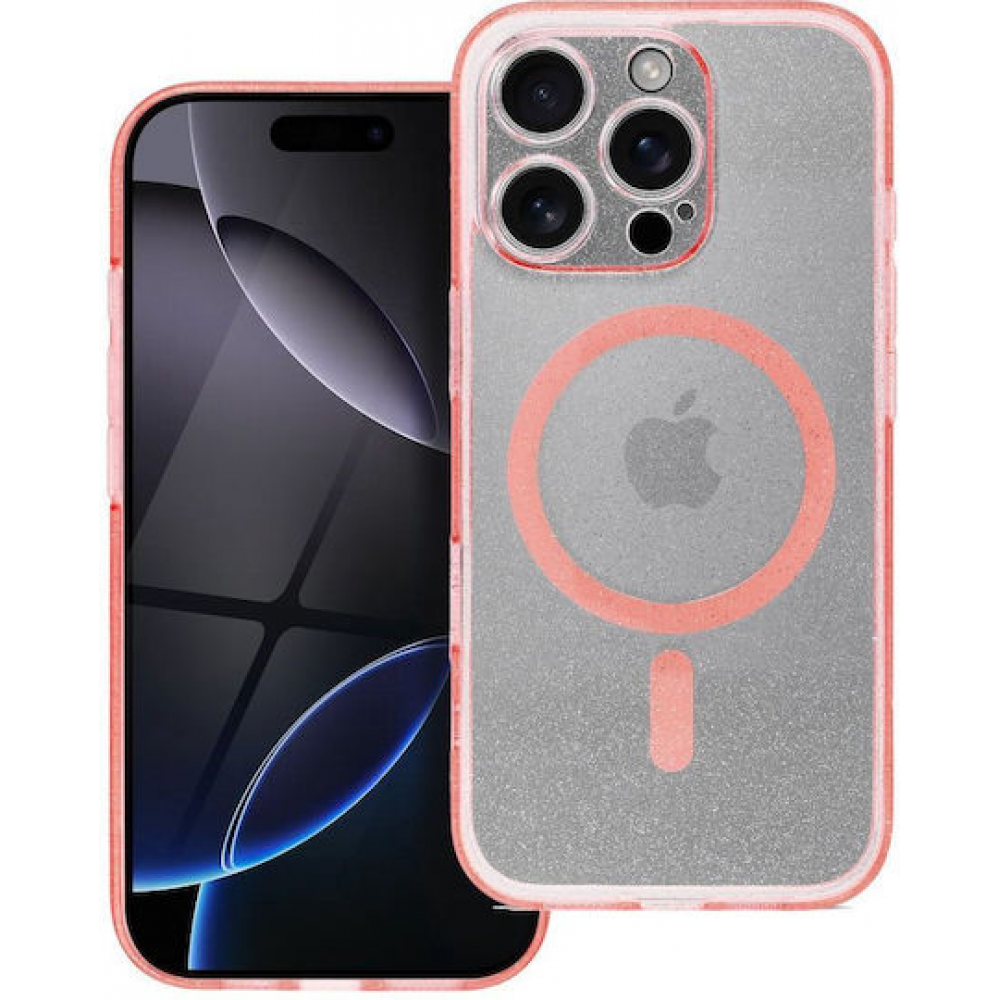 Clear Mag Cover Case Camera Protection Compatible Magsafe Pink Glitter (Iphone 14 Pro Max)