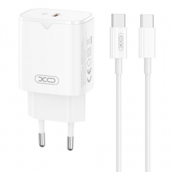 XO L131 ΦΟΡΤΙΣΤΗΣ PD30W, 1 ΘΥΡΑ, ΜΕ ΚΑΛΩΔΙΟ TYPE-C ΣΕ TYPE-C, ΛΕΥΚΟ