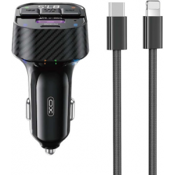 XO BCC17 Smart Bluetooth MP3 A+C Dual Port PD30W Φορτιστής Αυτοκινήτου με καλώδιο Lightning
