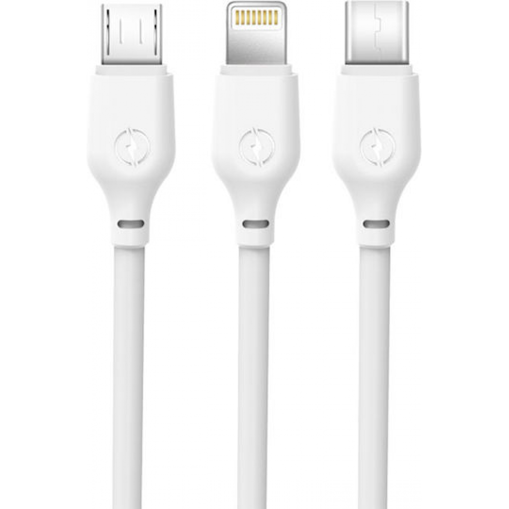 XO NB103 2.0A 3 σε 1 Καλώδιο USB Λευκό
