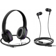 HOCO headphones W24 Enlighten headphones με mic set Μωβ