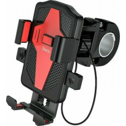 Hoco CA73 Βάση Στήριξης Ποδηλάτου για Κινητό 4.5" - 7" Μαύρη/Κόκκινη