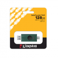 Kingston Datatraveler 128GB USB 2.0 Stick με σύνδεση USB-A & USB-C Πράσινο