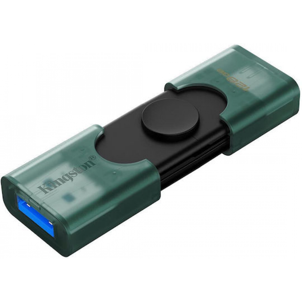 Kingston Datatraveler 128GB USB 2.0 Stick με σύνδεση USB-A & USB-C Πράσινο