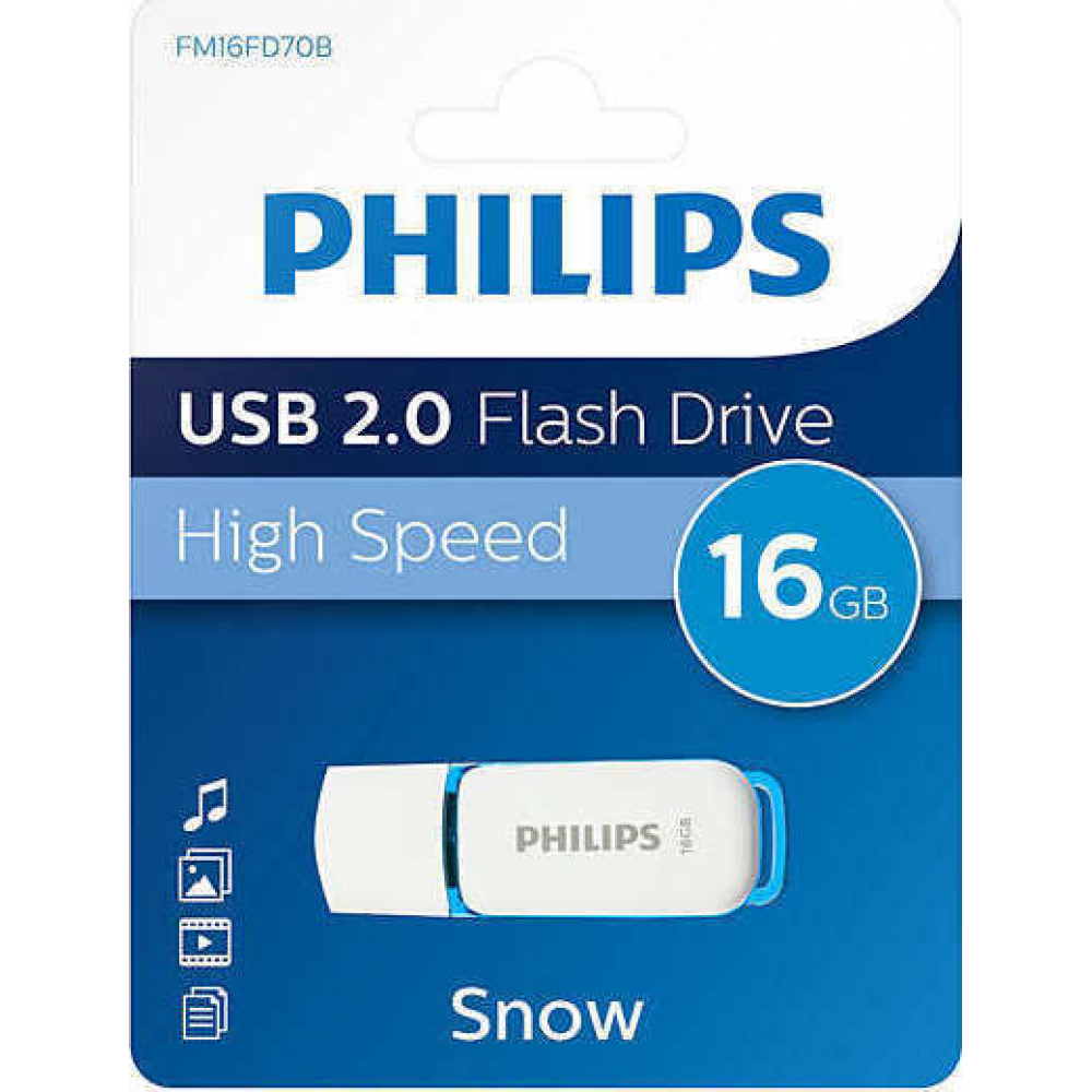Philips Snow 16GB USB 2.0 Stick Μπλε