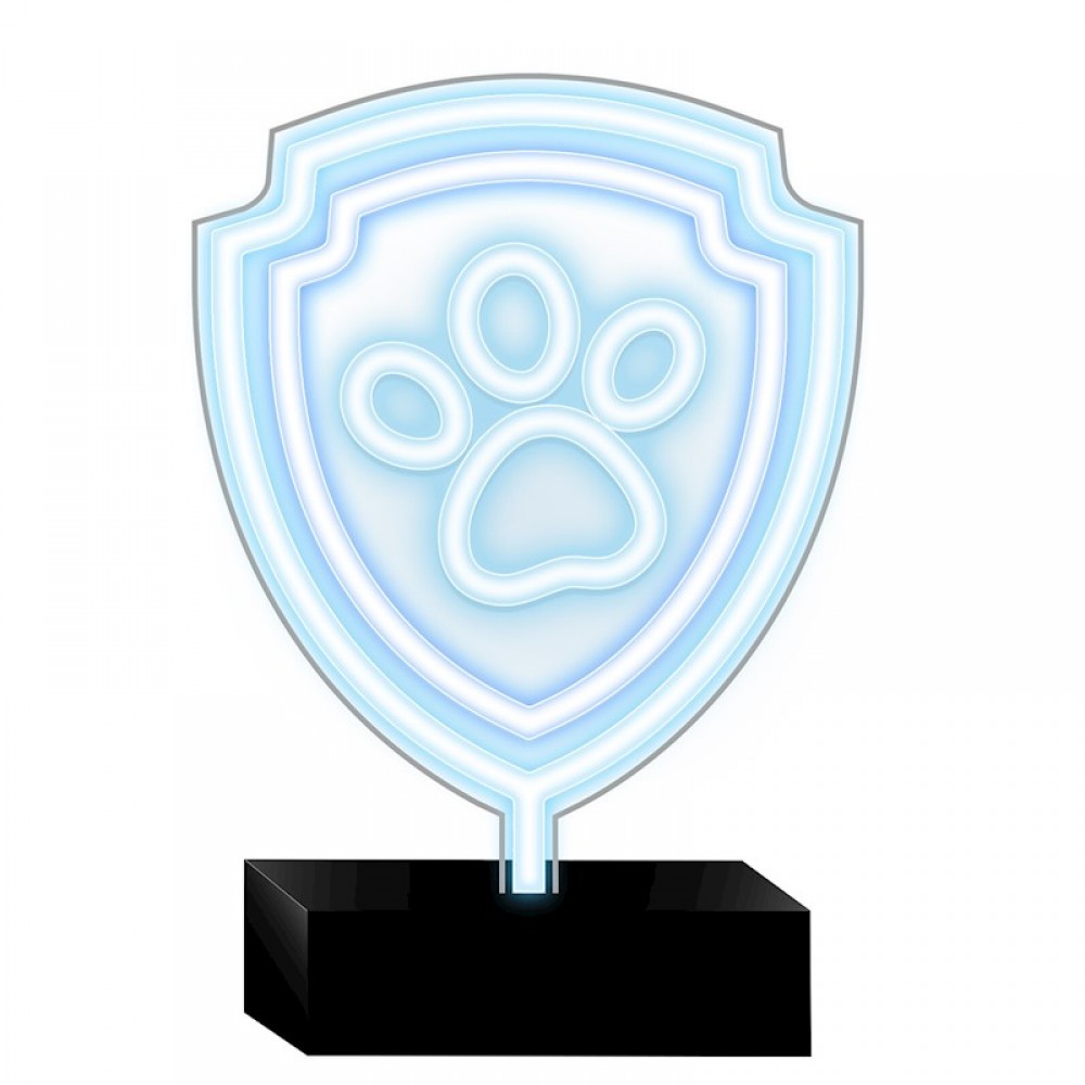 Paw Patrol Neon LED Επιτραπέζιο Φωτιστικό σε Βάση – Ασπίδα Chase 24cm