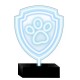 Paw Patrol Neon LED Επιτραπέζιο Φωτιστικό σε Βάση – Ασπίδα Chase 24cm