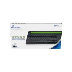 MediaRange Rechargeable Wireless Multi Device Bluetooth Keyboard με 78 keys, touchpad & Tablet slot (Black) (MROS131-GR)