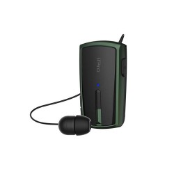 Ακουστικό Bluetooth iPro RH120 Retractable Μαύρο-Πράσινο (RH120BGR) (IPRORH120BGR)