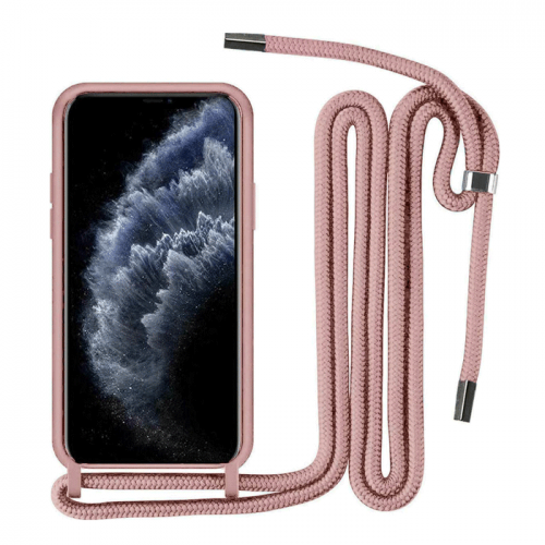 Back Cover Σιλικόνης με Λουράκι για Apple Iphone 13 6.1 - Χρώμα: Ροζ