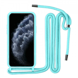 Back Cover Σιλικόνης με Λουράκι για Apple Iphone 11 Pro Max - Χρώμα: Τυρκουάζ