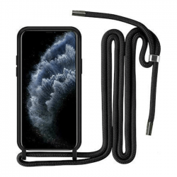 Back Cover Σιλικόνης με Λουράκι για Apple Iphone 13 Pro - Χρώμα: Μαύρο