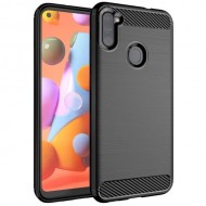 Carbon θήκη Flexible Cover TPU θήκη για Samsung Galaxy A11 / M11 Μαύρο