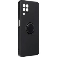 Forcell Ring Back Cover Σιλικόνης Μαύρο (Galaxy A22 4G)
