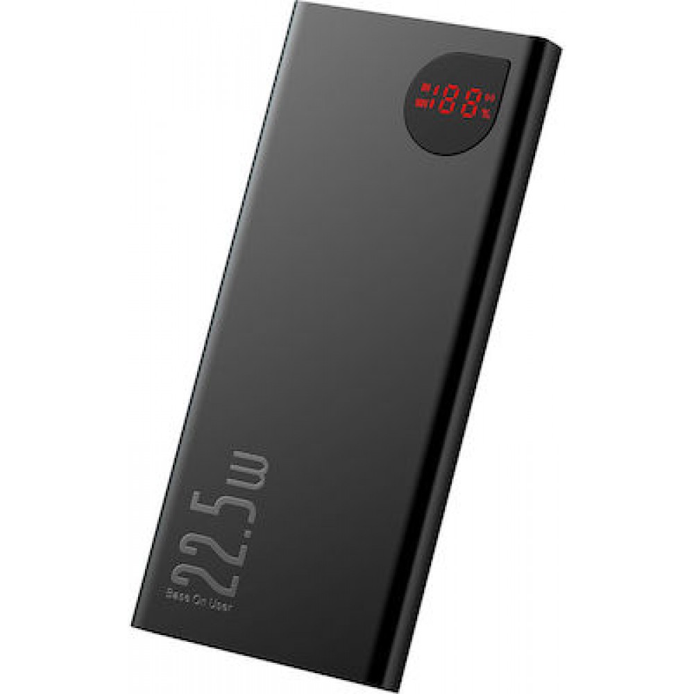 Baseus Adaman Overseas Edition 2021 Power Bank 10000mAh 22.5W με 2 Θύρες USB-A και Θύρα USB-C Power Delivery / Quick Charge 3.0 Μαύρο
