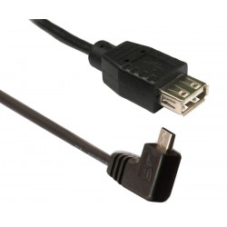 POWERTECH καλώδιο Micro USB σε USB CAB-U026, γωνιακό 90°, 1.5m, μαύρο