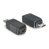 POWERTECH Αντάπτορας Micro-B (M) σε Mini USB (F), μαύρο