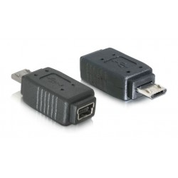 POWERTECH Αντάπτορας Micro-B (M) σε Mini USB (F), μαύρο