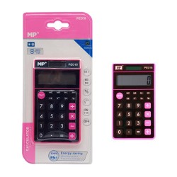 MP αριθμομηχανή τσέπης PE018, ηλιακό & μπαταρίες, 8 ψηφία, ροζ