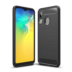 Hurtel Carbon Back Cover Σιλικόνης Μαύρο (Galaxy A20e)