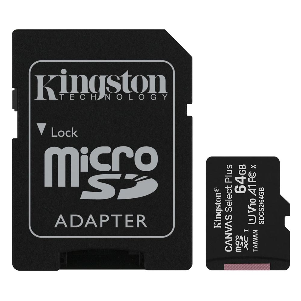 Kingston Canvas Select Plus microSDXC 64GB Class 10 U1 V10 A1 UHS-I με αντάπτορα Kingston Canvas Select Plus microSDXC 64GB Class 10 U1 V10 A1 UHS-I με αντάπτορα