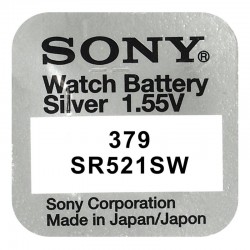 MURATA μπαταρία Silver Oxide για ρολόγια SR521SW, 1.55V, No379, 1τμχ