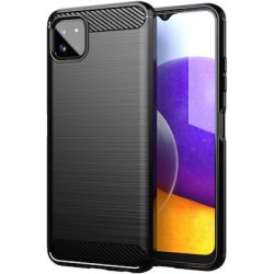 Forcell Carbon Back Cover Σιλικόνης Μαύρο (Galaxy A22 5G)