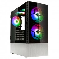 Kolink Observatory MX Glass ARGB Midi Tower Case – Black/White (with 5 ARGB fans - 2x140mm & 3x120mm