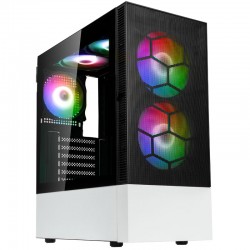 Kolink Observatory MX Mesh ARGB Midi Tower Case – Black/White (with 5 ARGB fans - 2x140mm & 3x120mm)