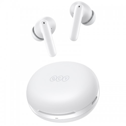 QCY T13 ANC 2 White - TWS 28dB active noise canceling 10mm drivers, BT 5.3 30 hours True Wireless