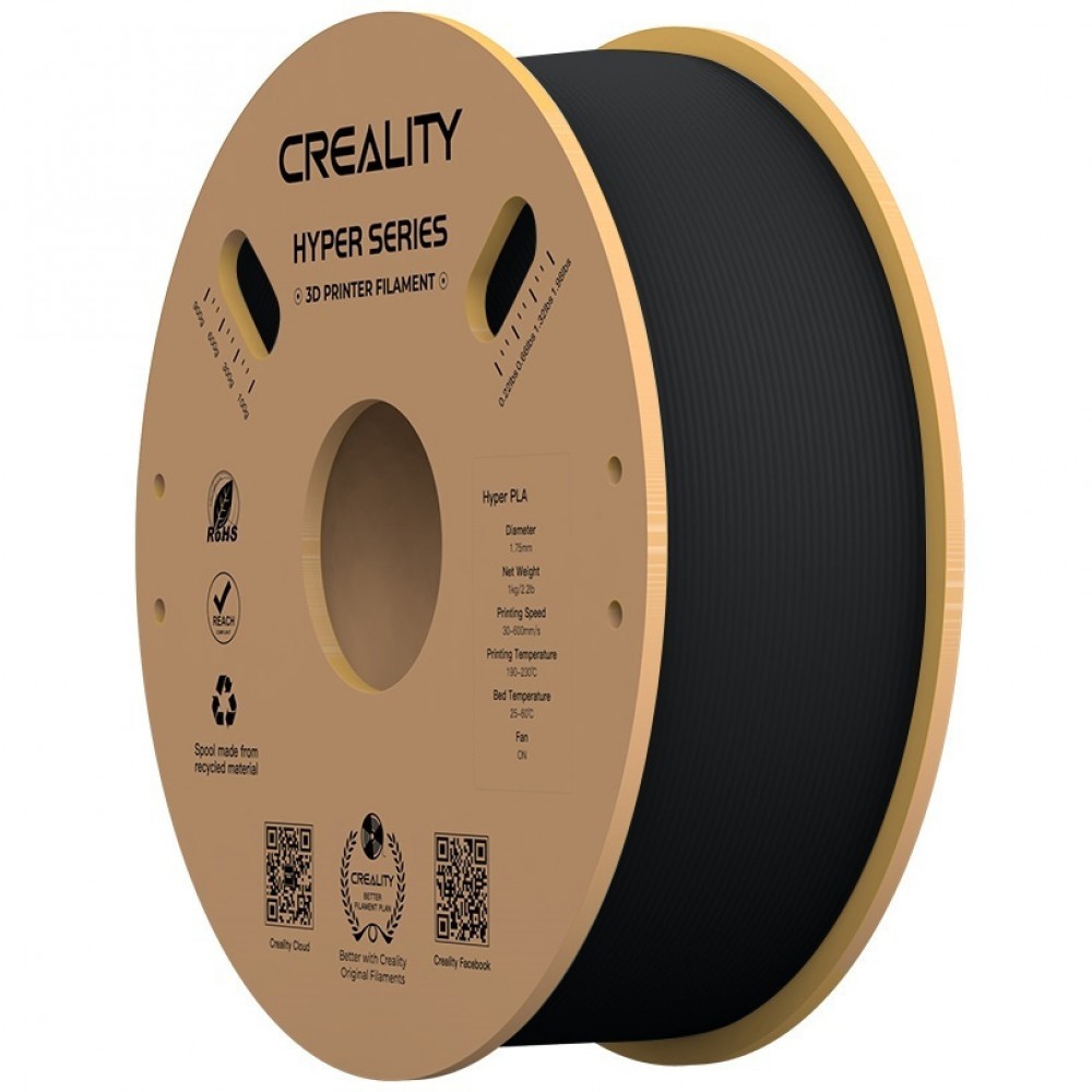 Creality Hyper PLA Black 3D Printer Filament, High Speed, 1 kg Spool1.75 Creality Hyper PLA Black 3D Printer Filament, High Speed, 1 kg Spool1.75