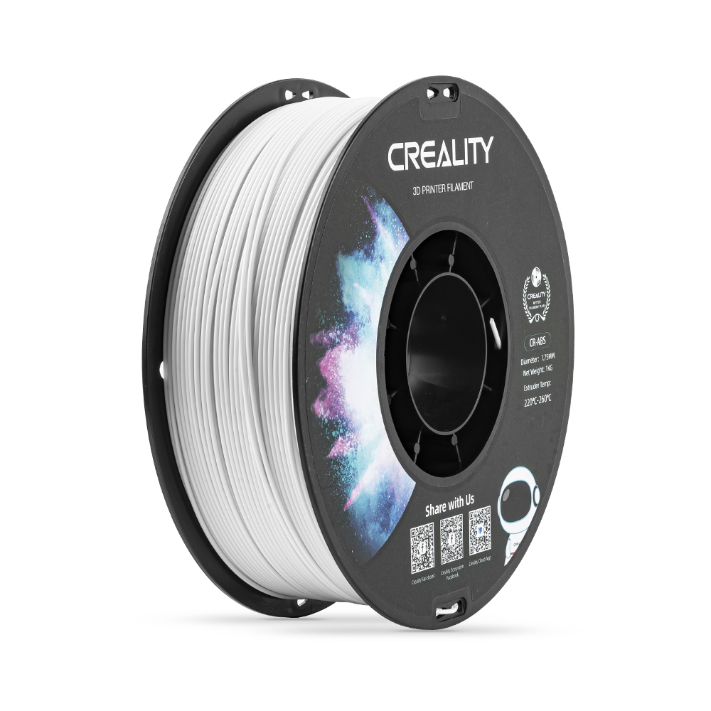 Creality CR-ABS White 3D Printer Filament, Large Object Stability, Tensile Str. 43MPA, 1 kg Spool1.7 Creality CR-ABS White 3D Printer Filament, Large Object Stability, Tensile Str. 43MPA, 1 kg Spool1.7