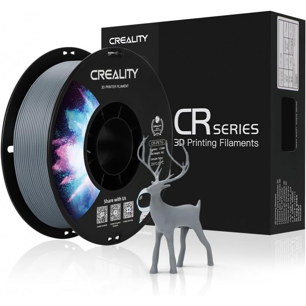 Creality CR-PETG Grey 3D Printer Filament, Hard Glossy, Tensile Str. 49MPA 1 kg 1.75 3301030039 gray Creality CR-PETG Grey 3D Printer Filament, Hard Glossy, Tensile Str. 49MPA 1 kg 1.75 3301030039 gray