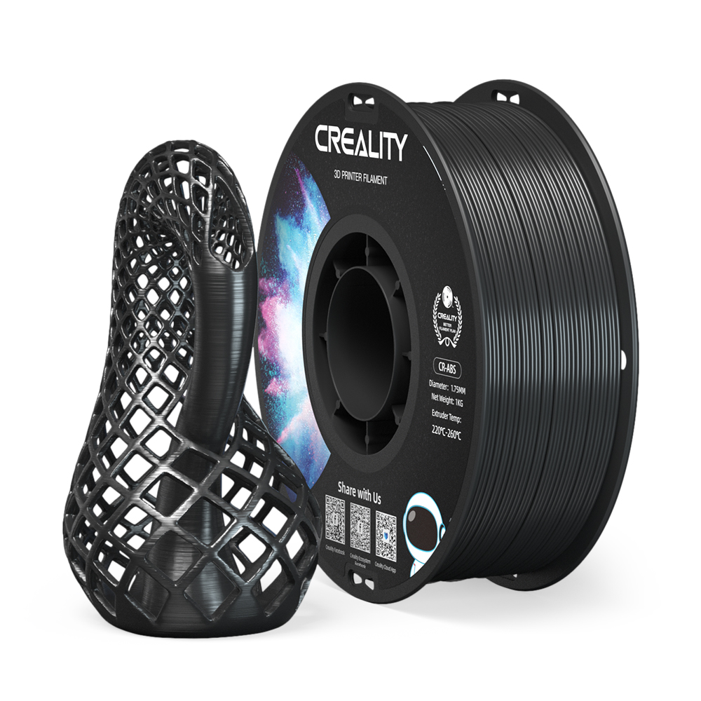 Creality CR-ABS Black 3D Printer Filament, Large Object Stability, Tensile Str. 43MPA, 1 kg Spool1.7 Creality CR-ABS Black 3D Printer Filament, Large Object Stability, Tensile Str. 43MPA, 1 kg Spool1.7