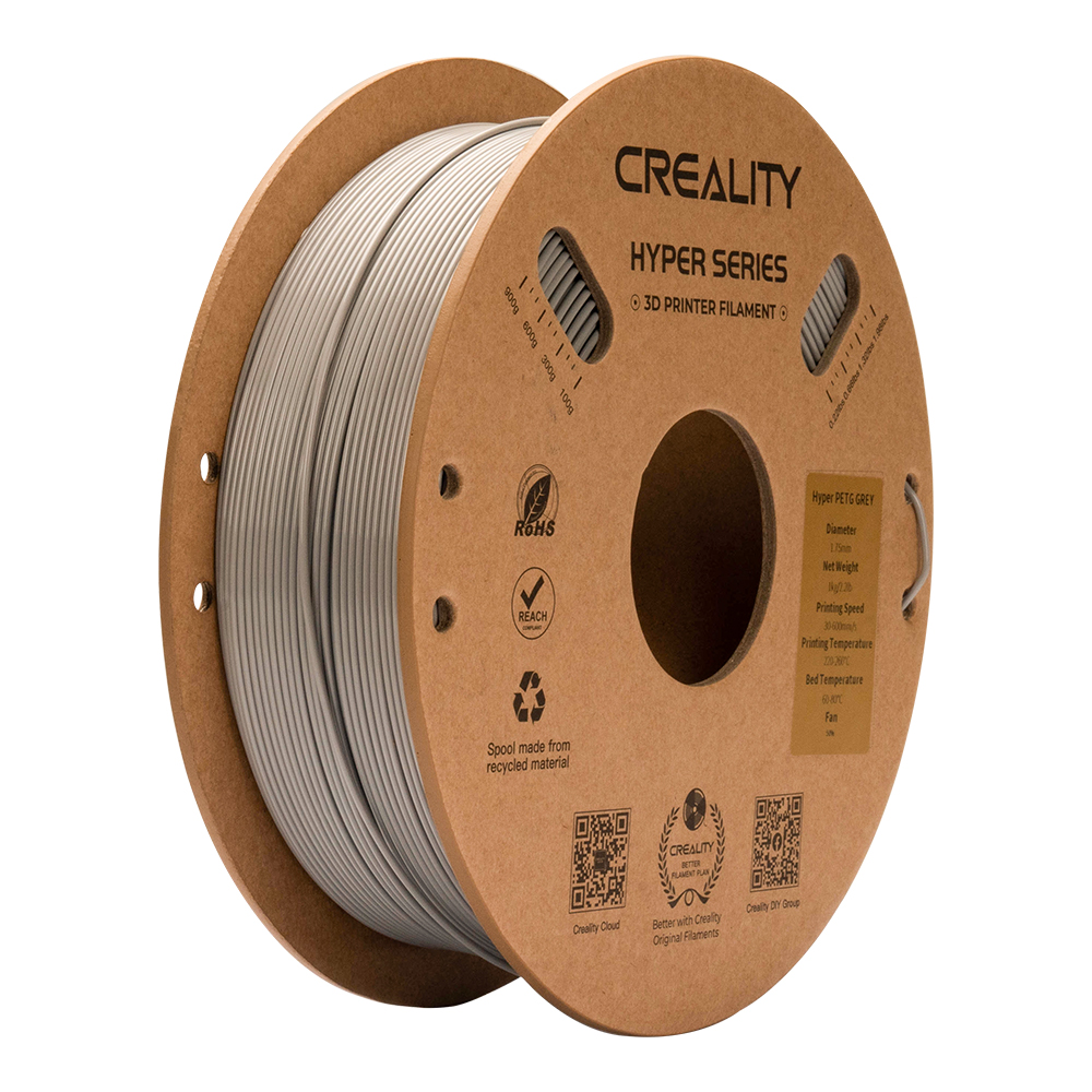 Creality Hyper-PETG Grey 3D Printer Filament, fast print, chemical sunlight resist. 1kg 1.75 Creality Hyper-PETG Grey 3D Printer Filament, fast print, chemical sunlight resist. 1kg 1.75