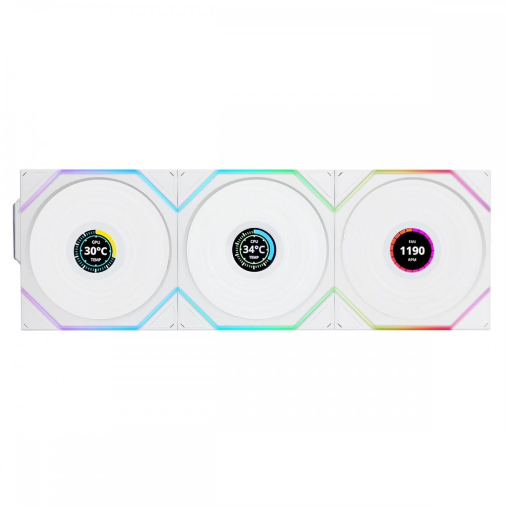 Lian Li UNI FAN TL-LCD Wireless Reverse 120 White (3pcs & controller) Case Fan Lian Li UNI FAN TL-LCD Wireless Reverse 120 White (3pcs & controller) Case Fan