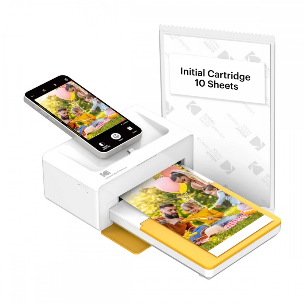 Kodak Dock Plus 4PASS Wireless Smarphone Photo Printer (10 x 15 cm) + Accessory Package with 10 Shee Kodak Dock Plus 4PASS Wireless Smarphone Photo Printer (10 x 15 cm) + Accessory Package with 10 Shee