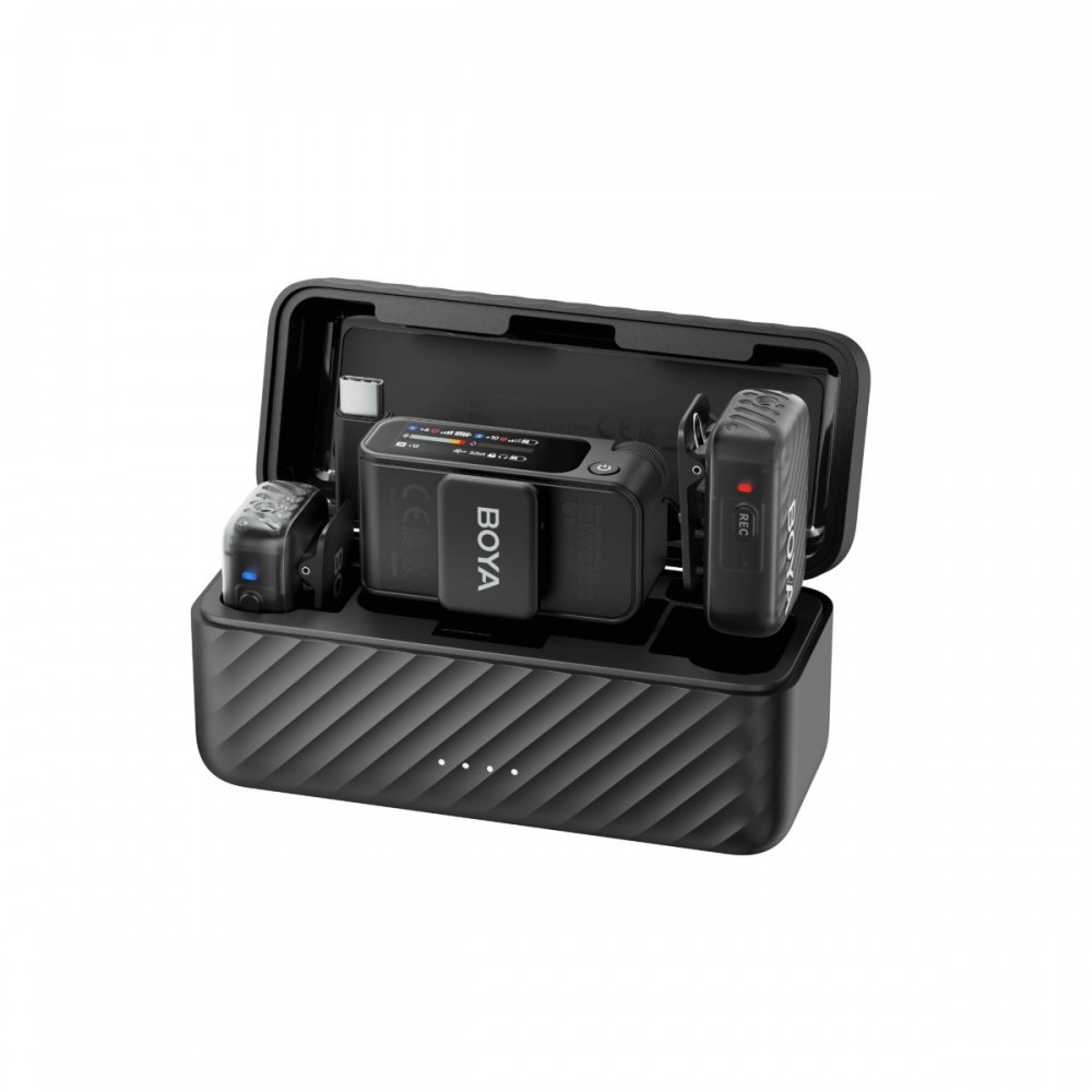 BOYAMIC 2-02 Wireless HD Microphone USB-C &Camera 2x RXs 32bit Float Onboard Rec 300m 15h