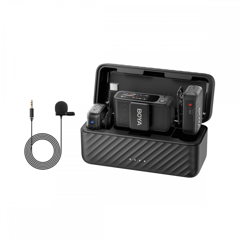 BOYAMIC 2-01 Wireless HD 2xLavalier Microphone USB-C &Camera 2x RXs 32bit Float Onboard Rec 300m 15h BOYAMIC 2-01 Wireless HD 2xLavalier Microphone USB-C &Camera 2x RXs 32bit Float Onboard Rec 300m 15h